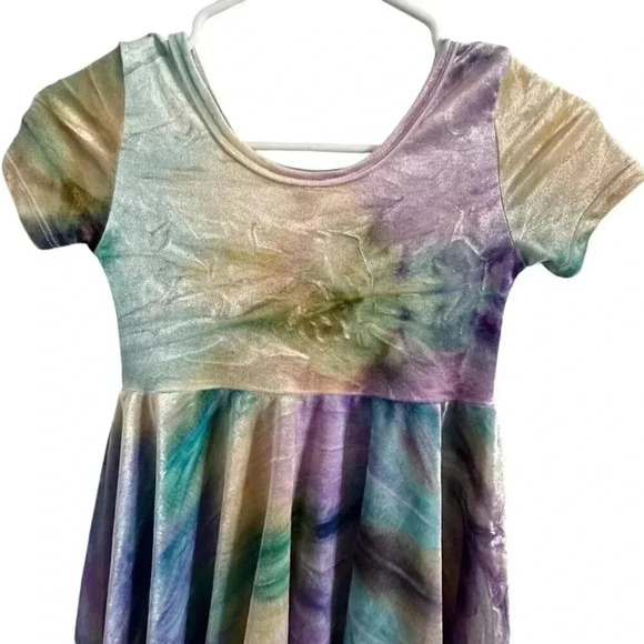 Wild Rich Kids Twirl Dress Girls Size 11/12 crushed velvet tie dye blank tag - Picture 5 of 9